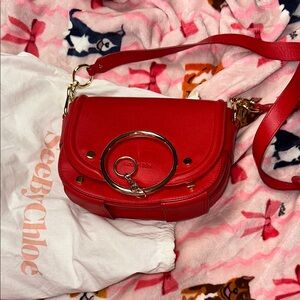 See By Chloe Red Leather Crossbody Bag